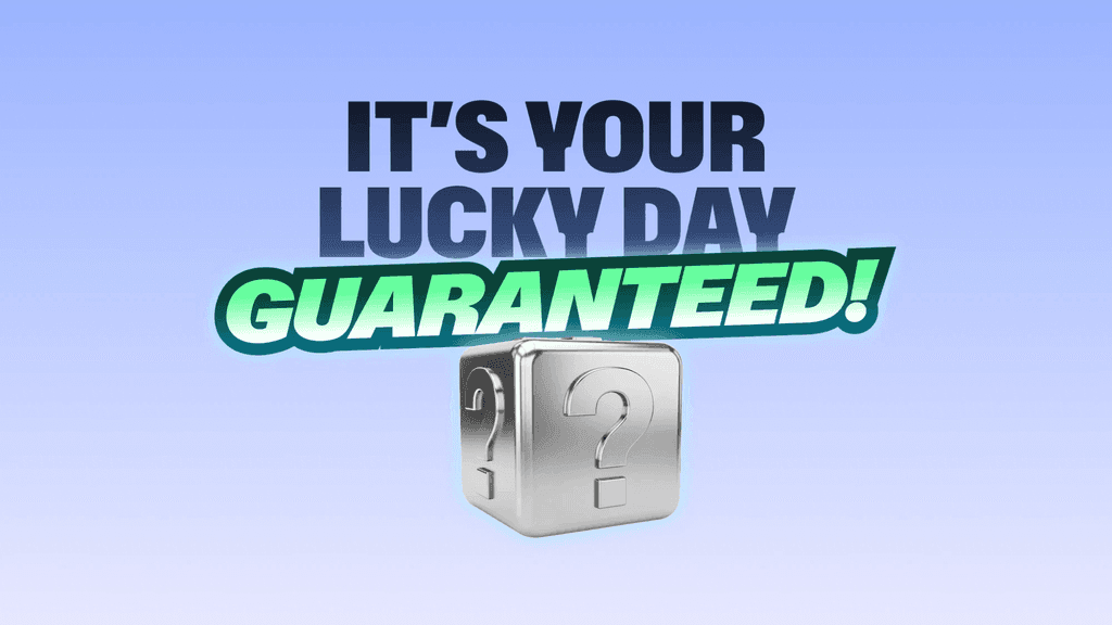 It's your lucky day, guaranteed! A silver mystery prize box