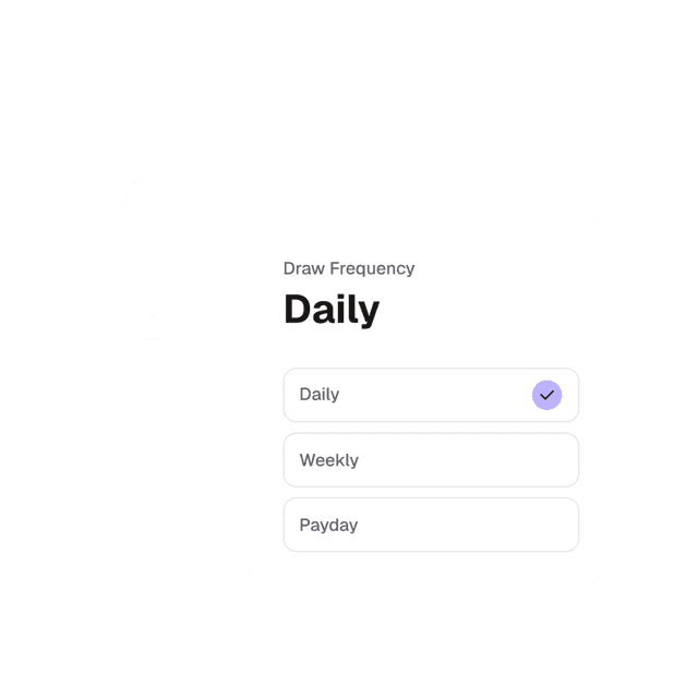 Prizerail draw settings showing daily draw frequency and winners per draw