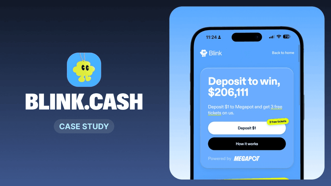 Blink Cash case study, Megapot and Blink app icons side by side